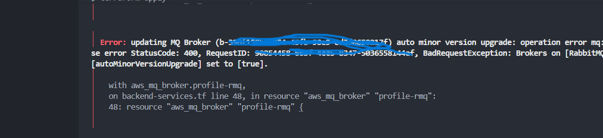 Amazon MQ Fehler – Erstellung fehlgeschlagen